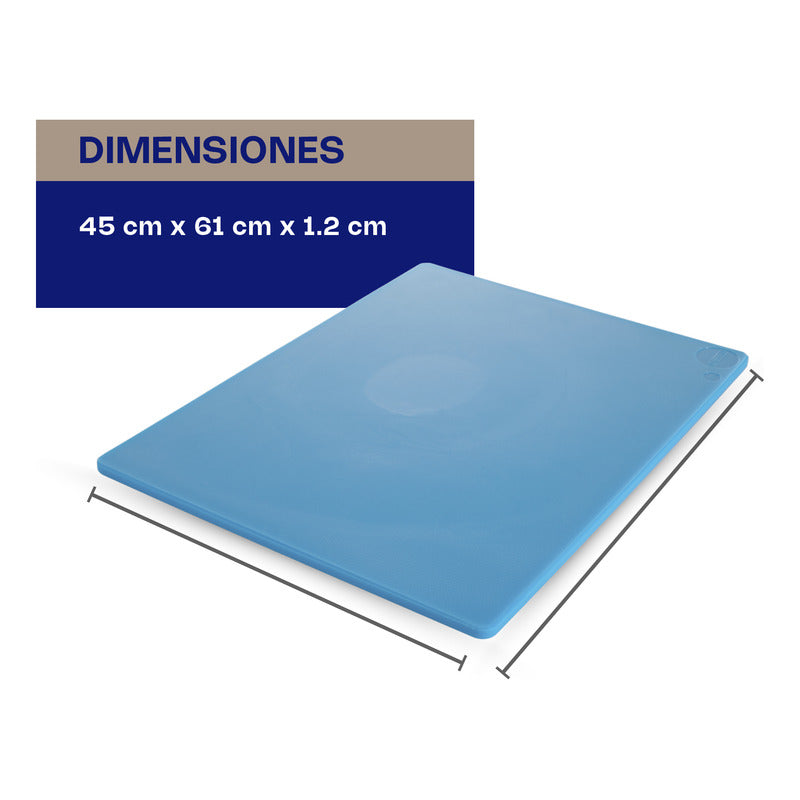 Tabla Para Cortar 60 X 45 X 1.2 Cm Caledonia Tapaco-18a Liso Azul