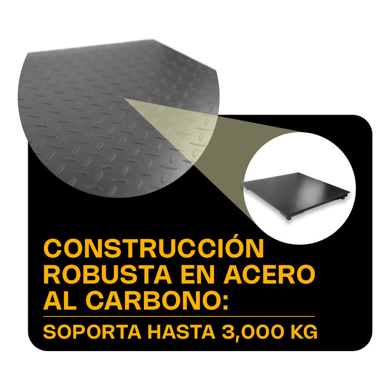 Báscula De Plataforma Plaba-12 De 3000 Kg 120 X 120 Cm