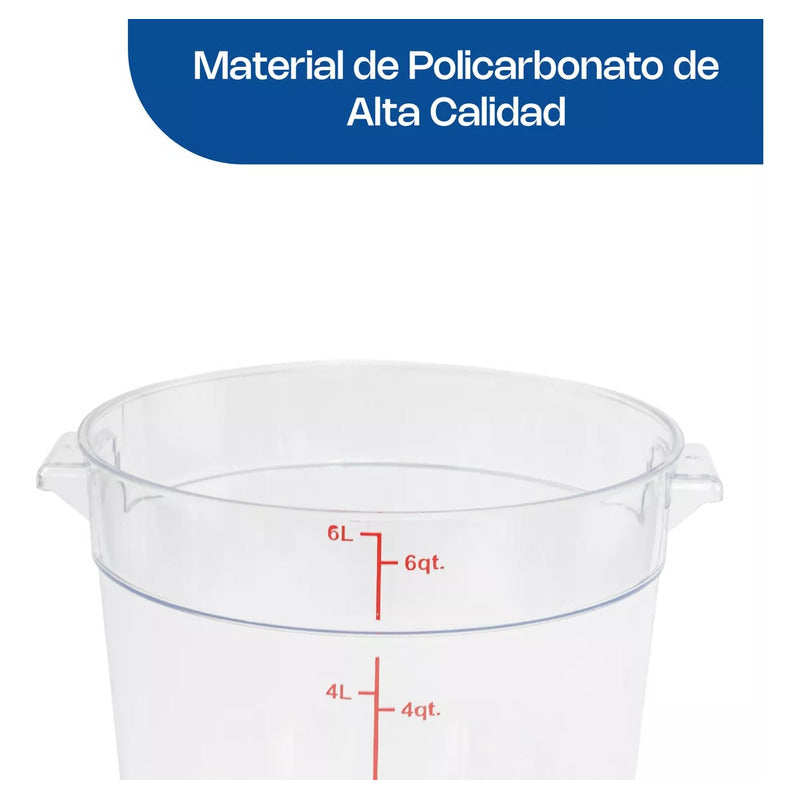 Recipiente Policarbonato Redondo 6 Qt Caledonia Repore-6