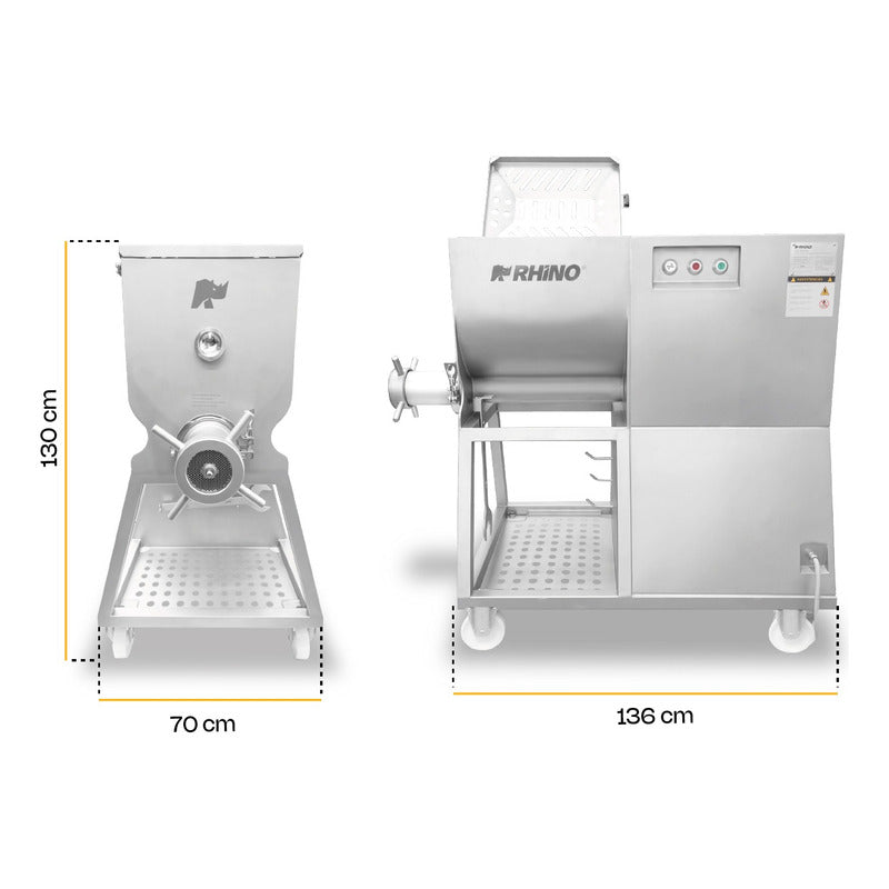 Molino Mezclador Rhino Molme1300 A.inox 5.5hp 220v Trifásico
