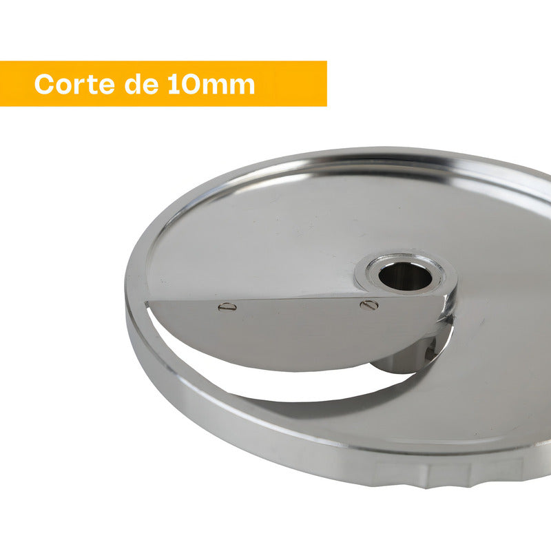 Disco De Rebanado 10mm Para Procesador Rhino Dipro-re-10 Color Plateado