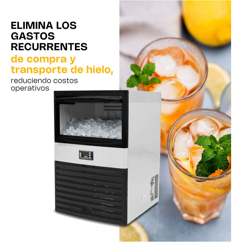 Fábrica De Hielo Rhino 40 Kg/día Acero Inoxidable Fahiel-40 Gris