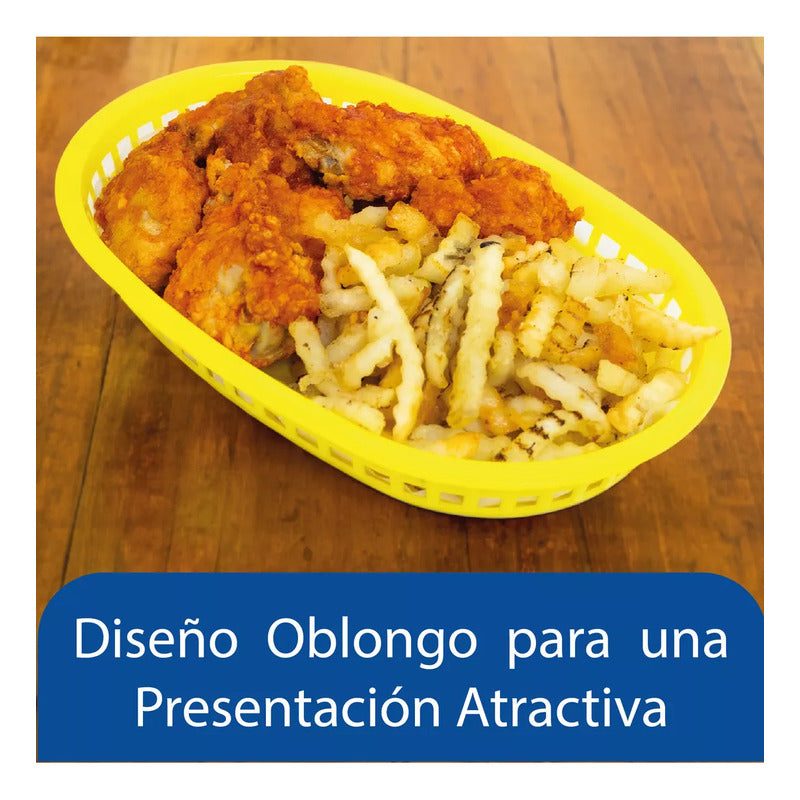 12 Canastillas Plásticas Amarillas Para Comida Camob-a Amarillo