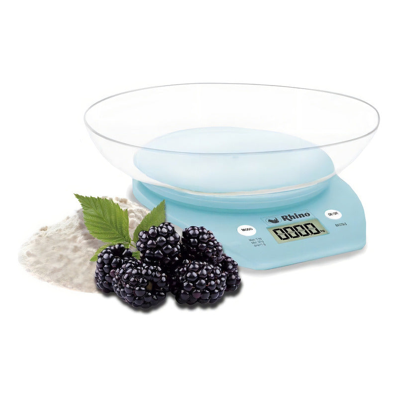 Bascula Gramera De Cocina Electronica 5 Kg Bacita-5 Rhino Color Turquesa