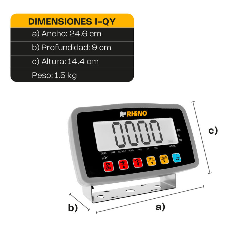 Indicador De Peso, Contador Y Pesaje De Animales I-qy Rhino Plateado