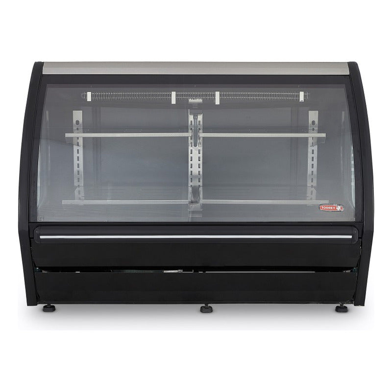 Vitrina Exhibidora Torrey Color Negro De 1.5m Reyfri Drd-5n Curvo