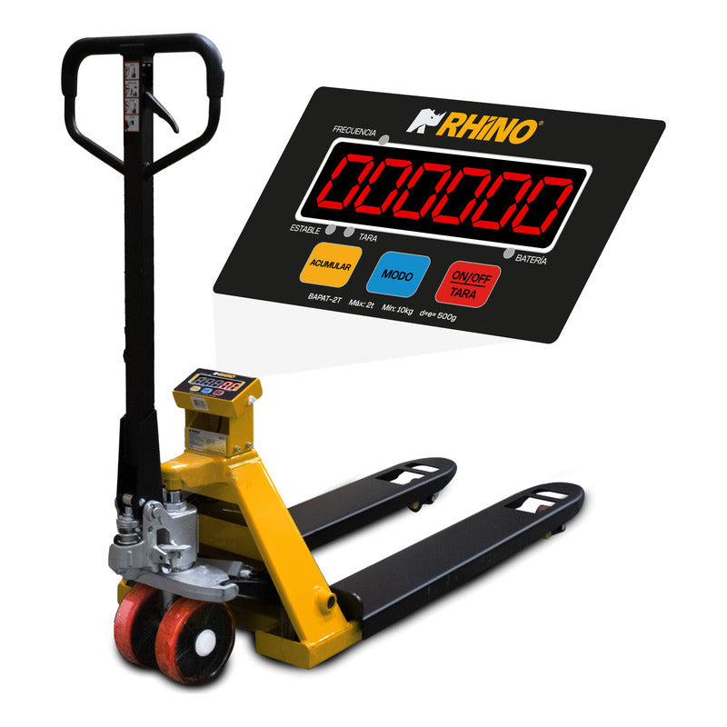 Báscula De Patín Rhino Bapat-2t 2000kg Con Control Remoto Amarillo