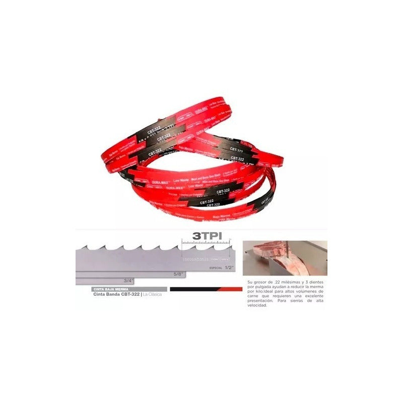 Cinta Corte Torrey Para Sierra Carnicera 295cm 3dpp 2 Piezas