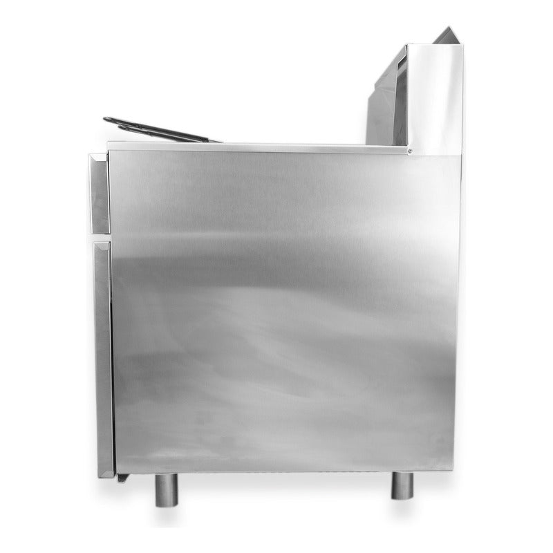 Freidora Industrial De Gas Natural Rhino® 24 Litros A. Inox Gris