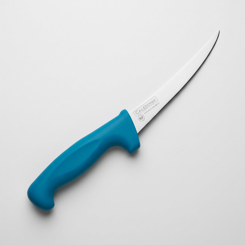 Cuchillo Deshuesador Caledonia Curvo 15cm Cadec-6a Color Azul