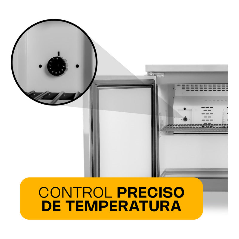 Mesa Refrigerada Bajo Barra Rhino Merbaj-48 A.inox 0°c A 4°c Gris