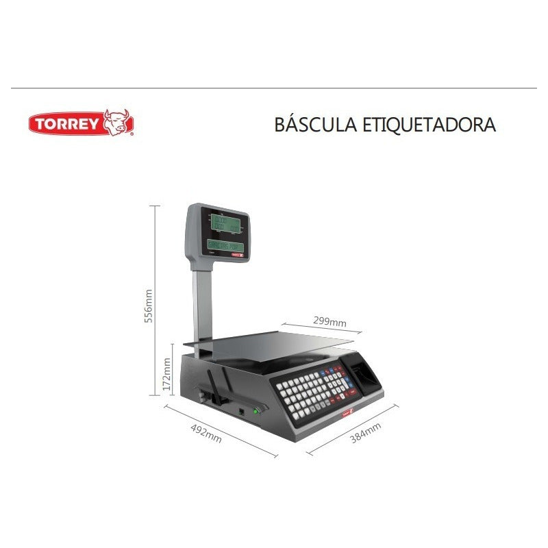 Bascula Etiquetadora Torrey 40 Kg W Label Conexión Pc Rbanda Color Plateado