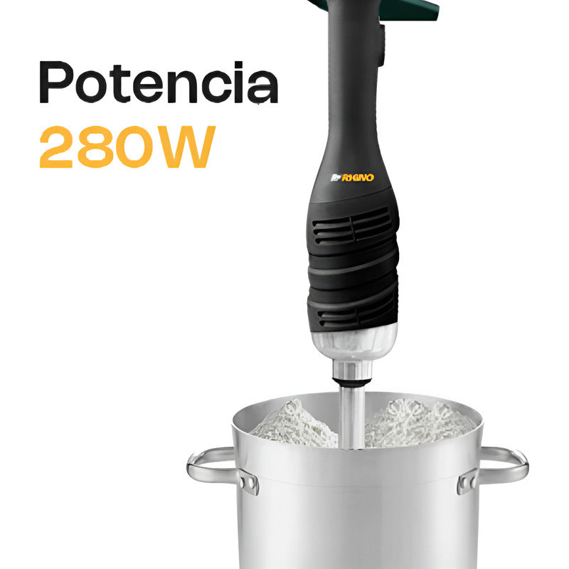 Batidora De Inmersión Industrial Rhino Turlic-280 A. Inox Negro/acero Inoxidable