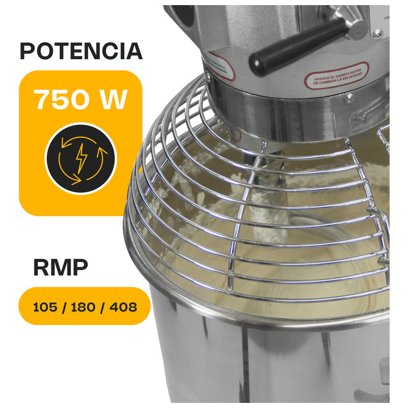Batidora Planetaria Industrial Rhino 20 Litros Bati-20  Gris 60 Hz