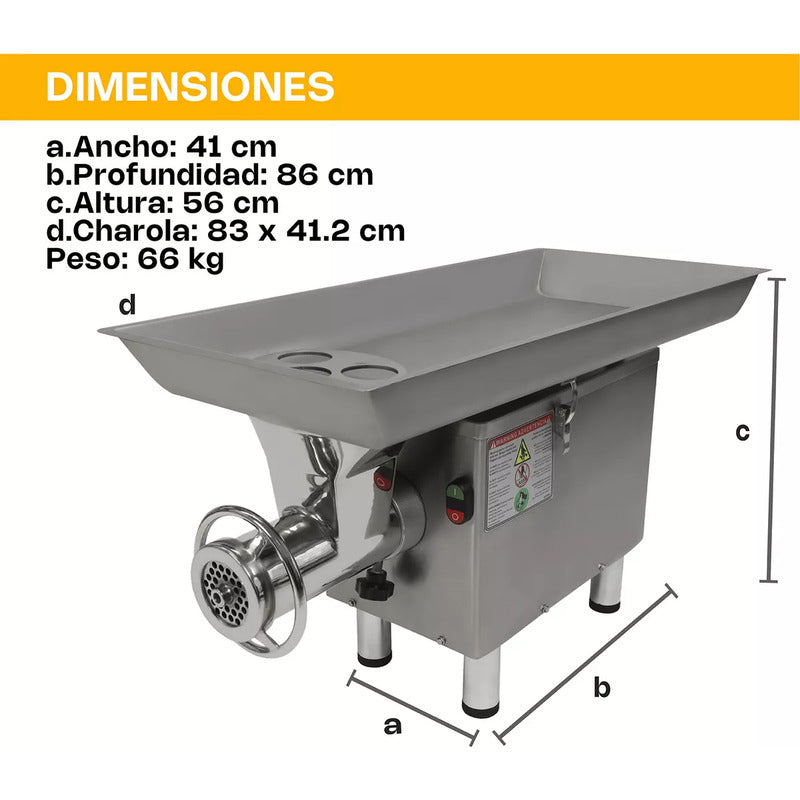 Molino Embutidor #22 2 Hp Rhino Acero Inox Molem-22m2 B D V