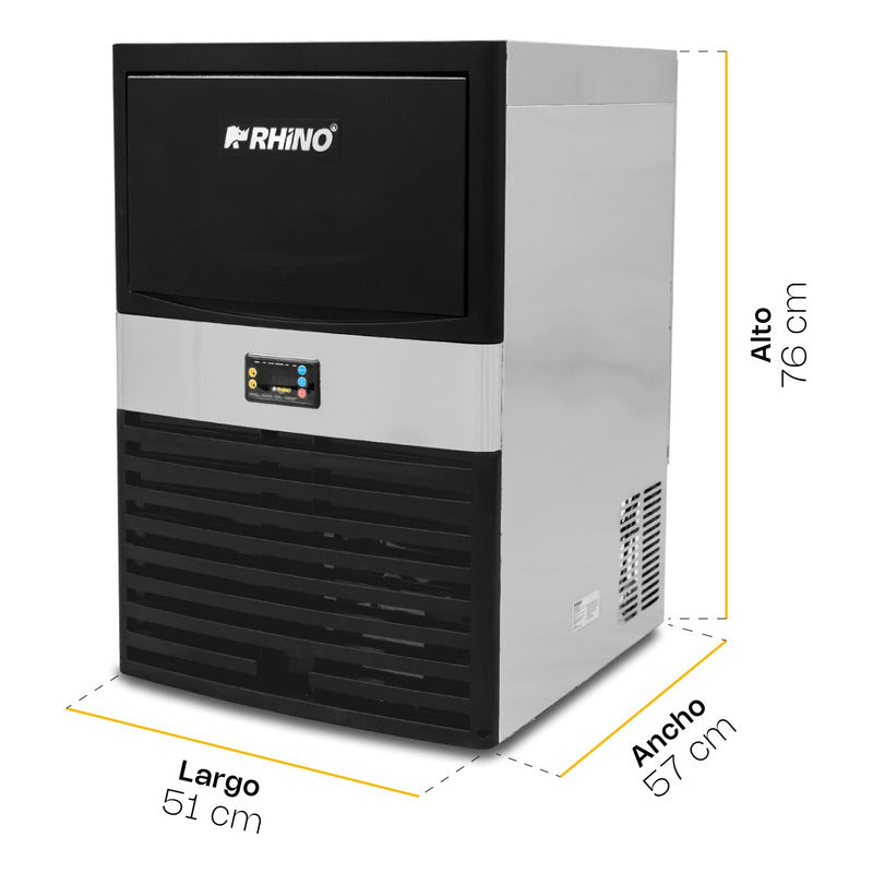 Fábrica De Hielo Rhino 40 Kg/día Acero Inoxidable Fahiel-40 Gris