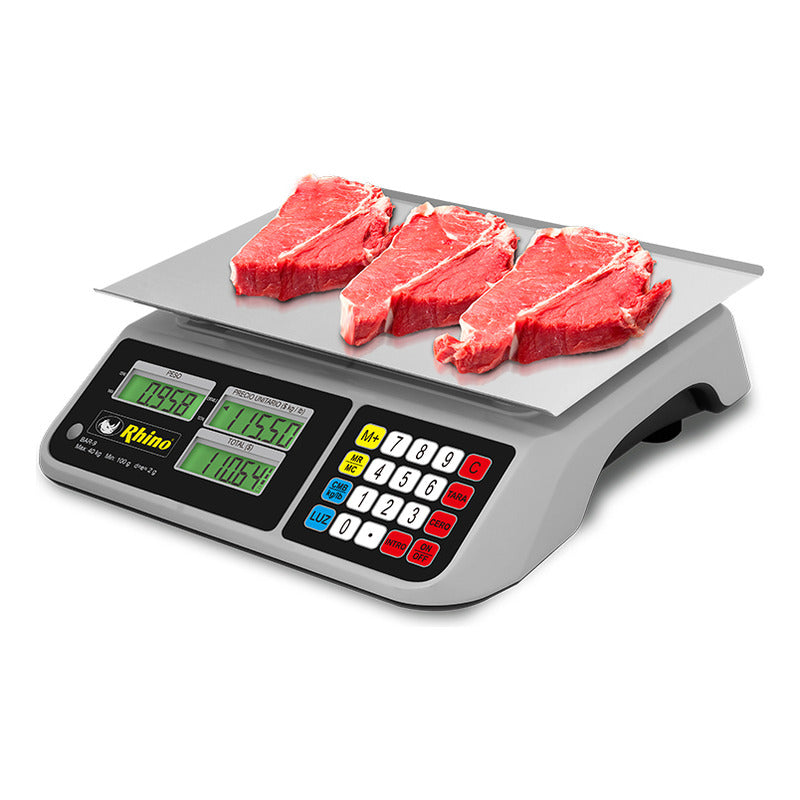 Báscula Digital Para 40kg Rhino Bar9 Plato Grande Rbanda