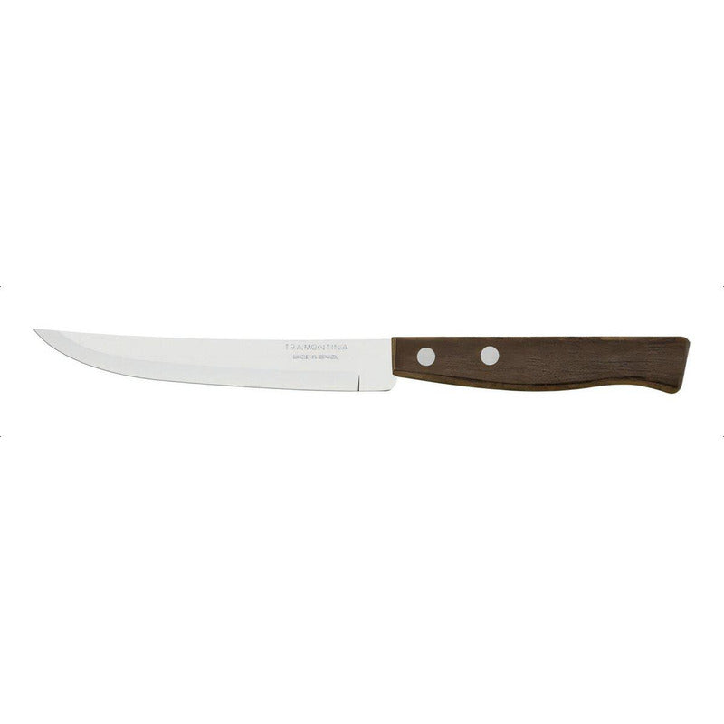 Cuchillo Para Asado Tramontina Tradicional Con Lámina De Ace Color Madera Natural