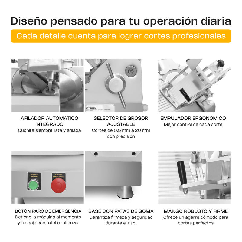 Rebanadora De Engranes Para Carne Semi Congelada Reben-350 Gris