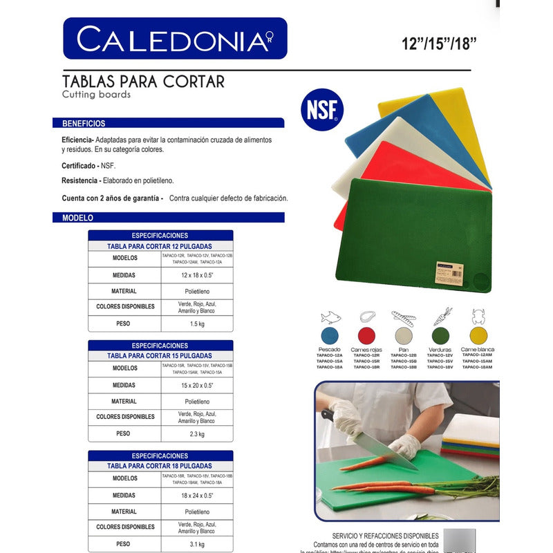 Tabla Roja Para Cortar 60x45x1.2 Cm Caledonia Tapaco-18r Liso Rojo