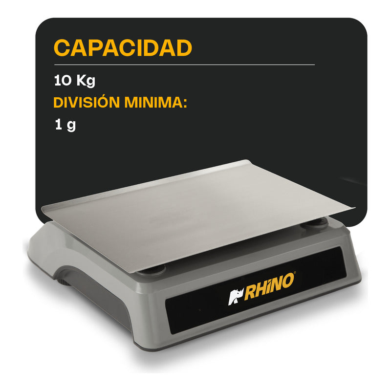 Báscula Porcionadora Digital Rhino 10 Kg Bapo-10x Puerto Usb