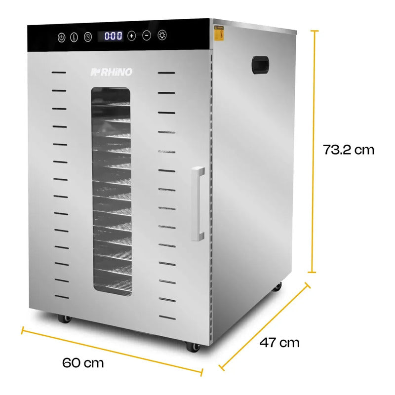 Deshidratador De Alimentos Rhino Desali-16 Bandejas 1350w Gris