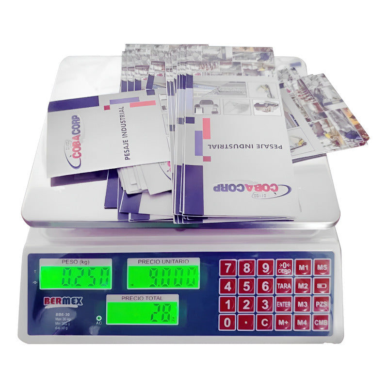 Báscula Digital Bbe30 Bermex Cobacorp 40kg Peso-precio-total Gris