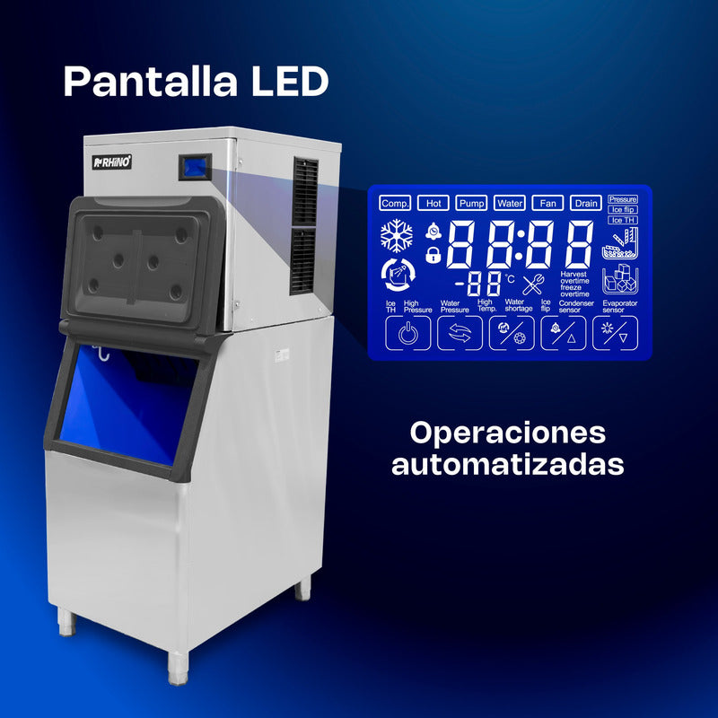Fábrica De Hielo Rhino 200kg/día Acero Inoxidable Fahiel-200 Gris