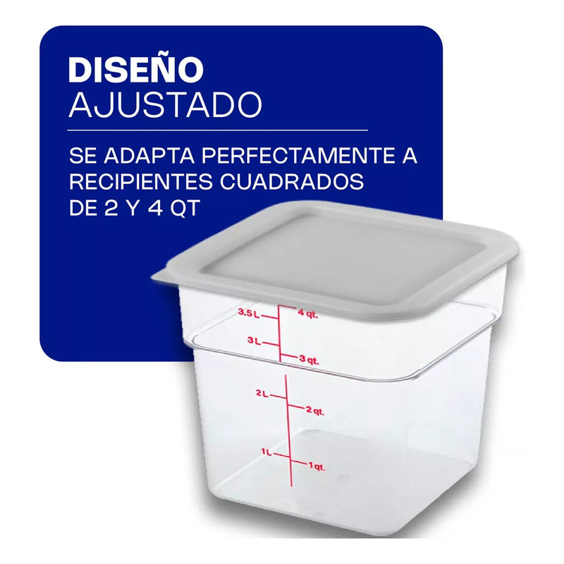 Tapa Para Recipiente Cuadrados Caledonia Tapecu-24b Blanco