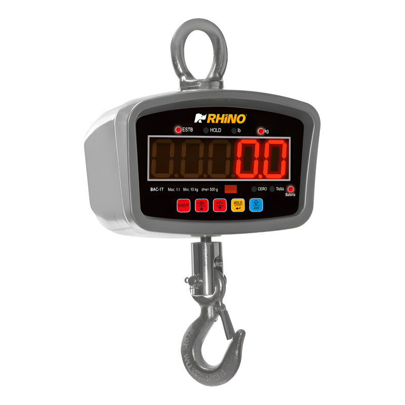 Báscula Industrial Digital Colgante Rhino Bac-1t 1 Tonelada Gris