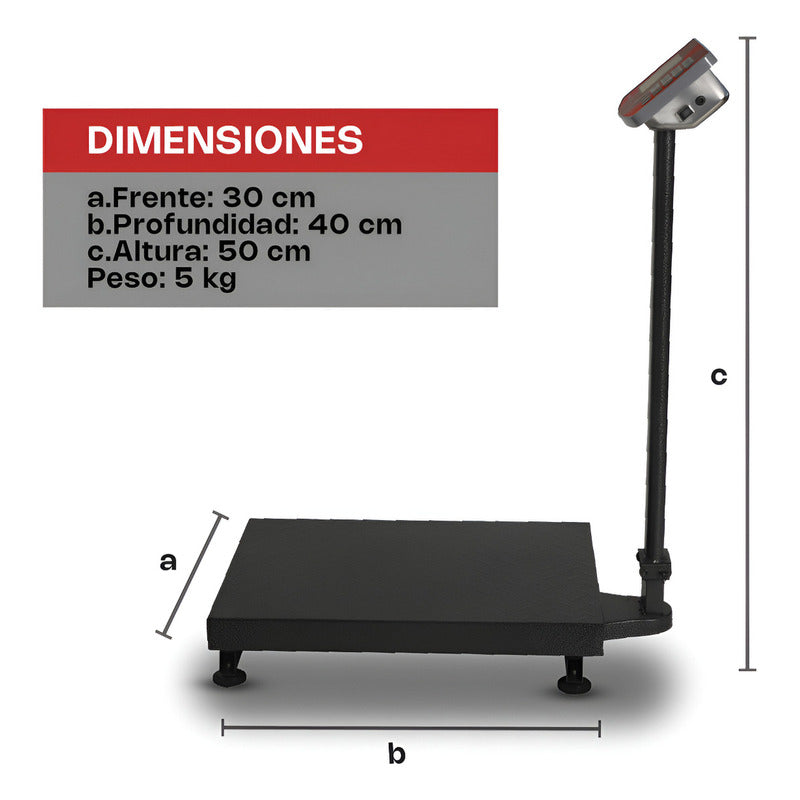 Báscula Digital Plataforma Plegable Vinson /rhino Baple200 Color Rojo