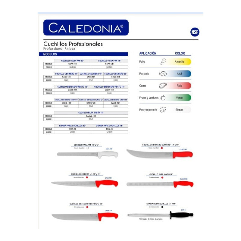 Cuchillo Chef 10 Pulgadas Blanco Caledonia Cache-10b