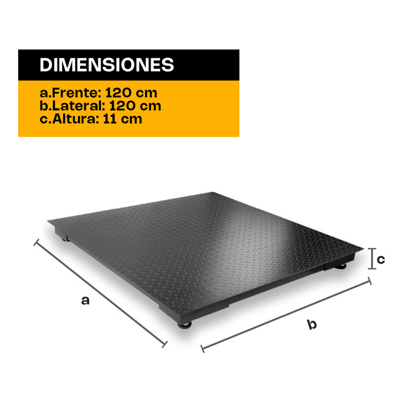 Báscula De Plataforma Plaba-12 De 3000 Kg 120 X 120 Cm