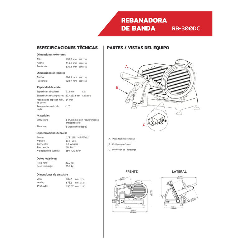 Rebanadora Torrey Para Carnes Frías Rb-300dc Gris