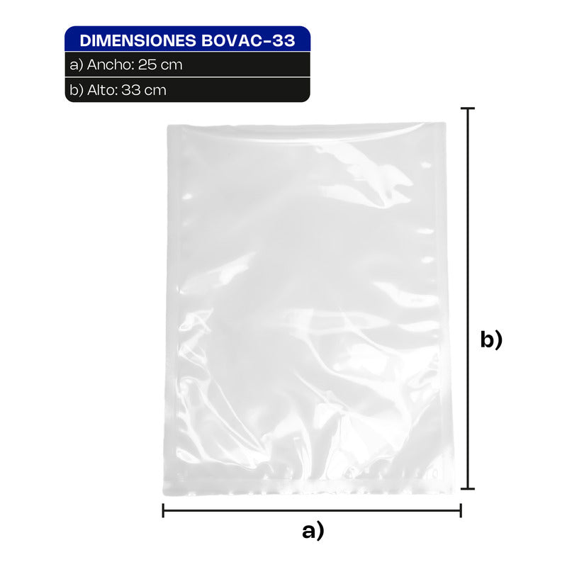 100 Bolsas Empacado Alto Vacio 25 X 33cm Paquete Bovac-33