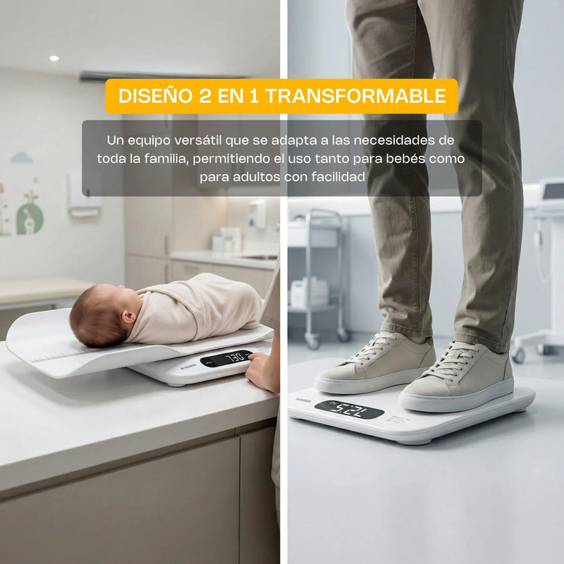 Báscula Para Bebés Y Adultos 180 Kg Rhino Babepe-180 Blanco