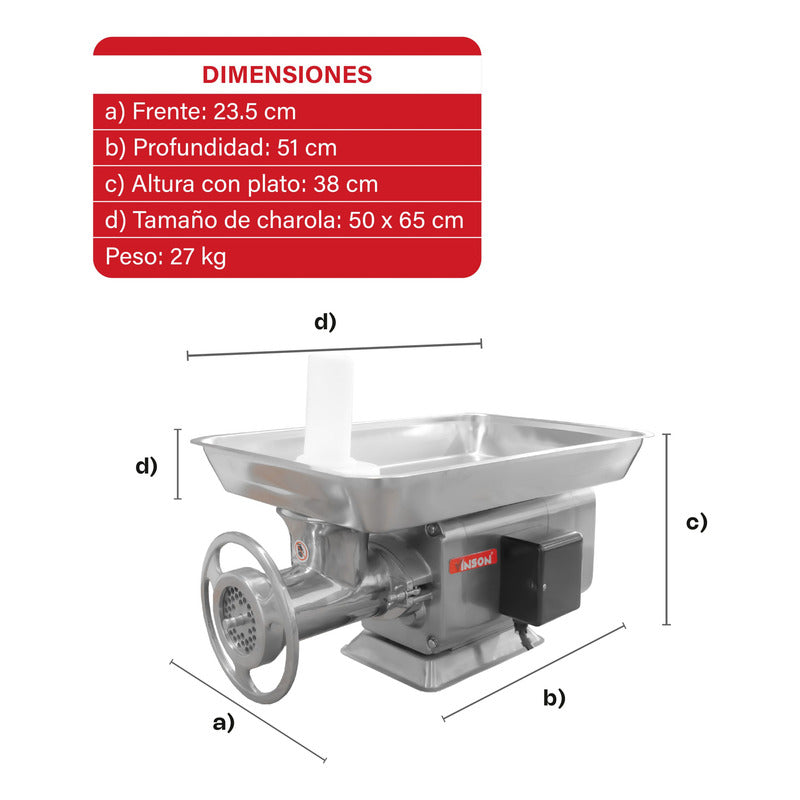 Molino Para Carne 2 Hp Marca Rhino/advance