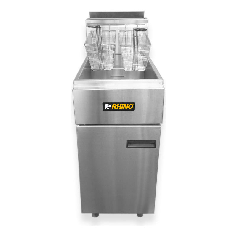 Freidora Industrial Rhino Frei24lp 24l Gas Lp Inox Gris 60hz
