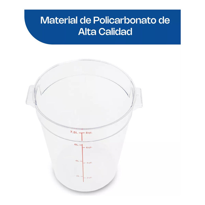 Recipiente Policarbonato Redondo 8 Qt Caledonia Repore-8