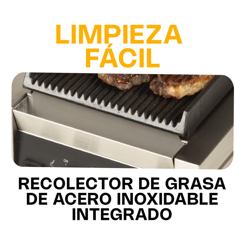 Asador Eléctrico Rhino Planpa-1800 110v Acero Inoxidable Acero Inoxidable