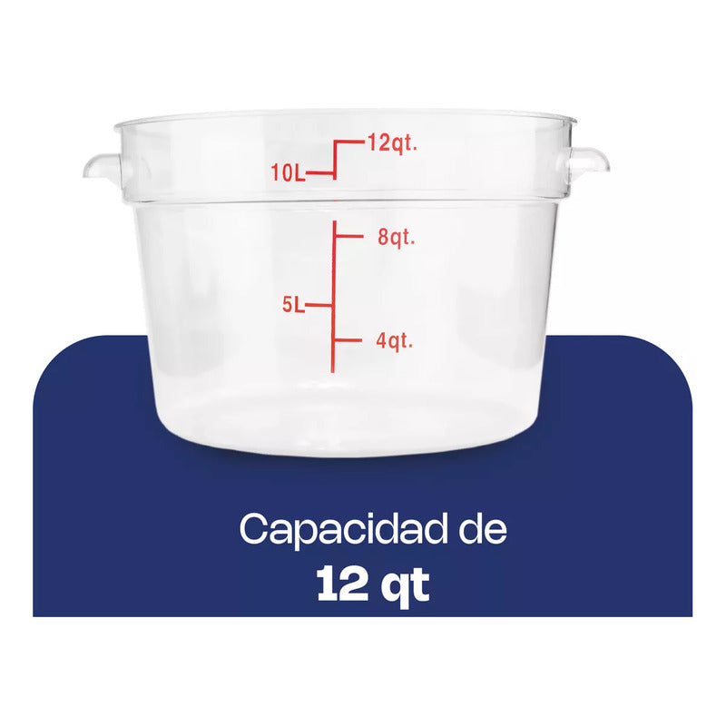Recipiente Policarbonato Redondo 12 Qt Caledonia Repore-12
