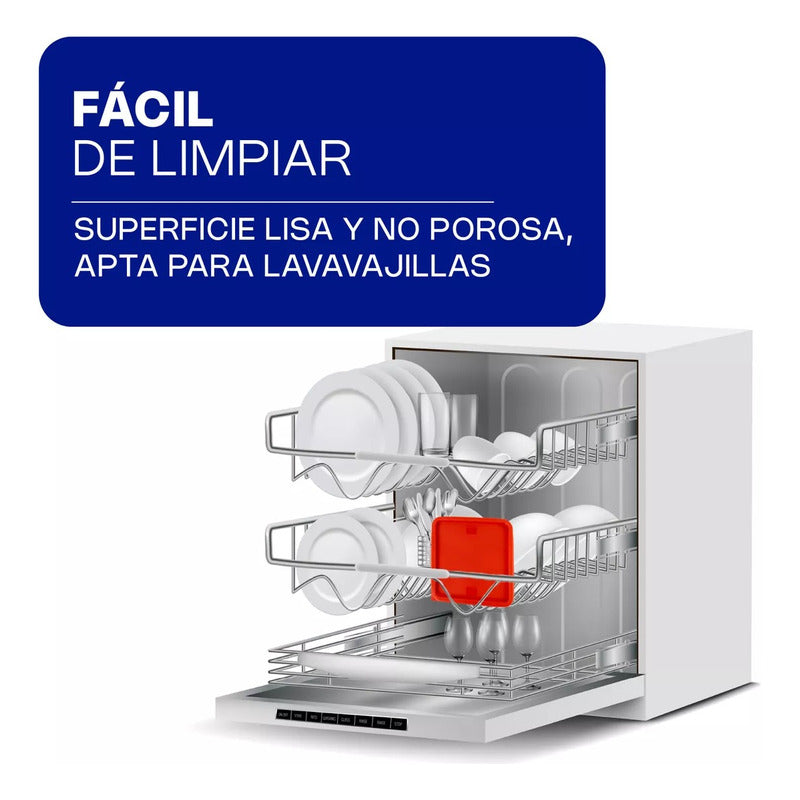 Tapa Roja Para Recipiente Cuadrado Caledonia Tapecu-68r Rojo
