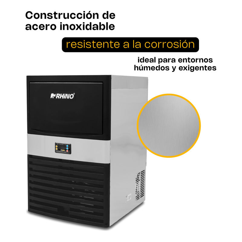 Fábrica De Hielo Rhino 40 Kg/día Acero Inoxidable Fahiel-40 Gris