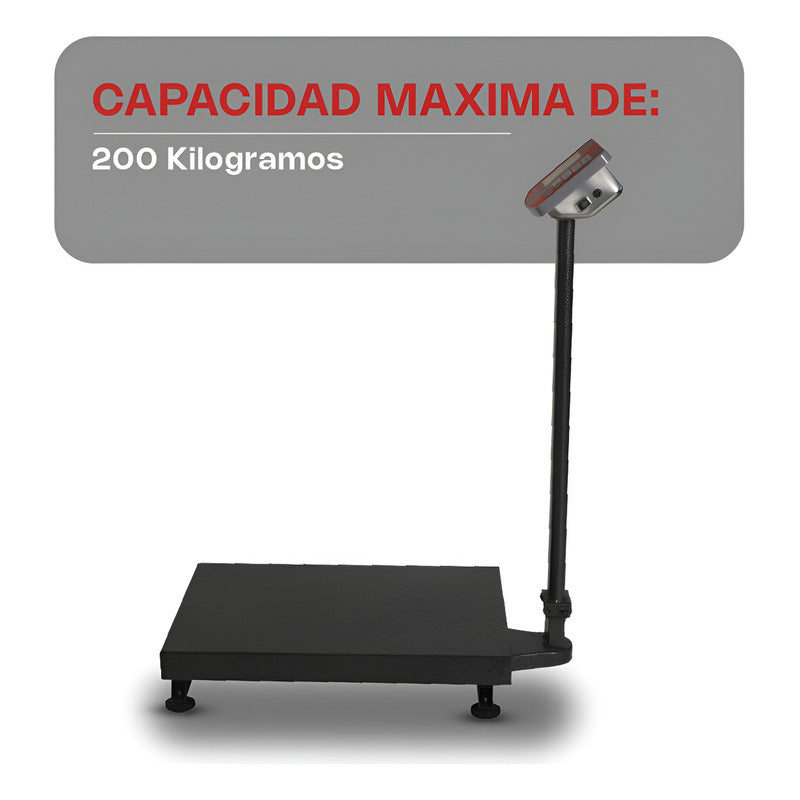 Báscula Digital Plataforma Plegable Vinson /rhino Baple200 Color Rojo
