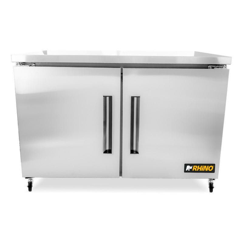 Mesa Refrigerada Bajo Barra Rhino Merbaj48 1/4hp 0 A 4°c Gris
