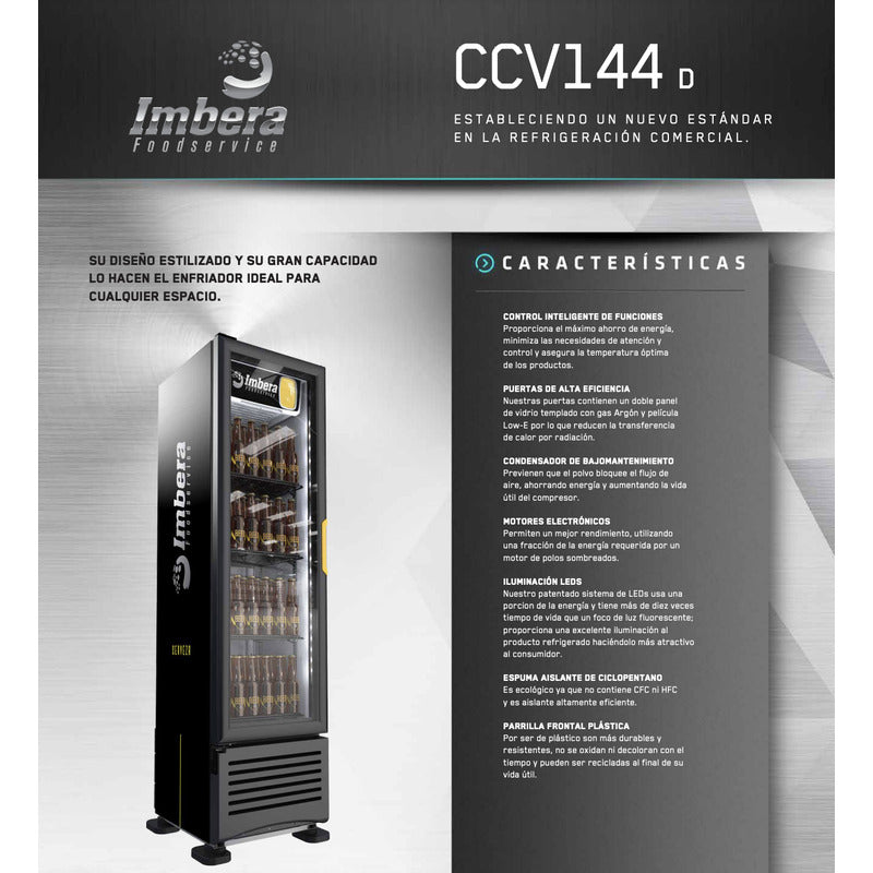 Refrigerador Cervecero Imbera Ccv144 Negro 1 Puerta Reyfri