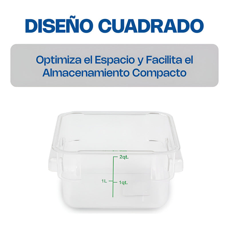 Recipiente Policarbonato Cuadrado 2qt Caledonia Repocu-2