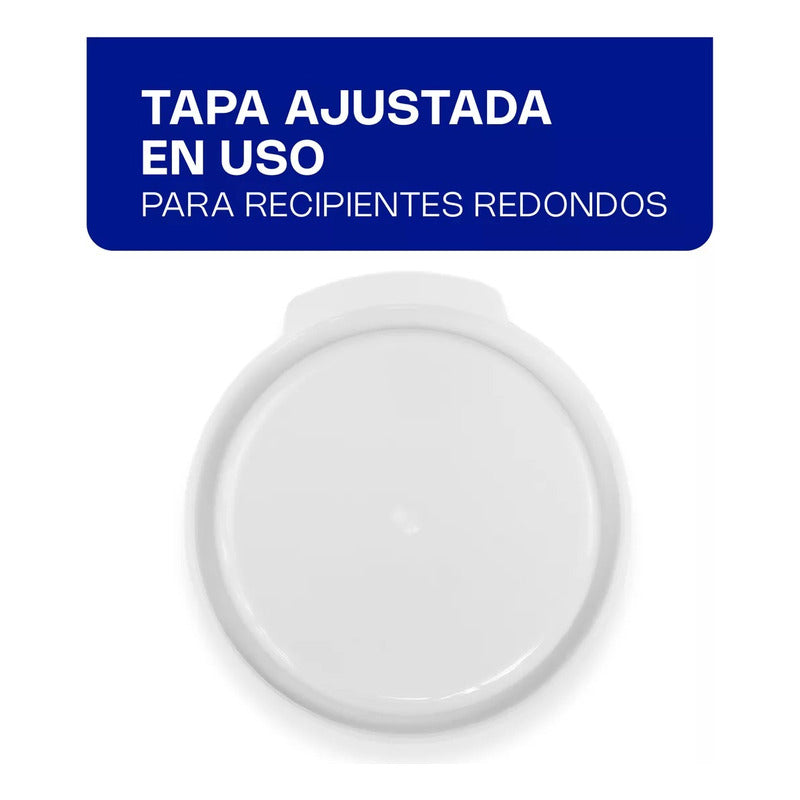 Tapa Para Recipiente Redondo Caledonia Tapere-24b Blanco Liso