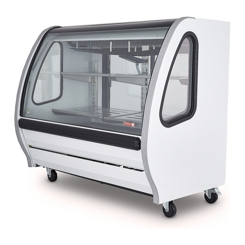Vitrina Delicatessen Torrey Tem-150 Color Blanco 1.5m Reyfri Curvo