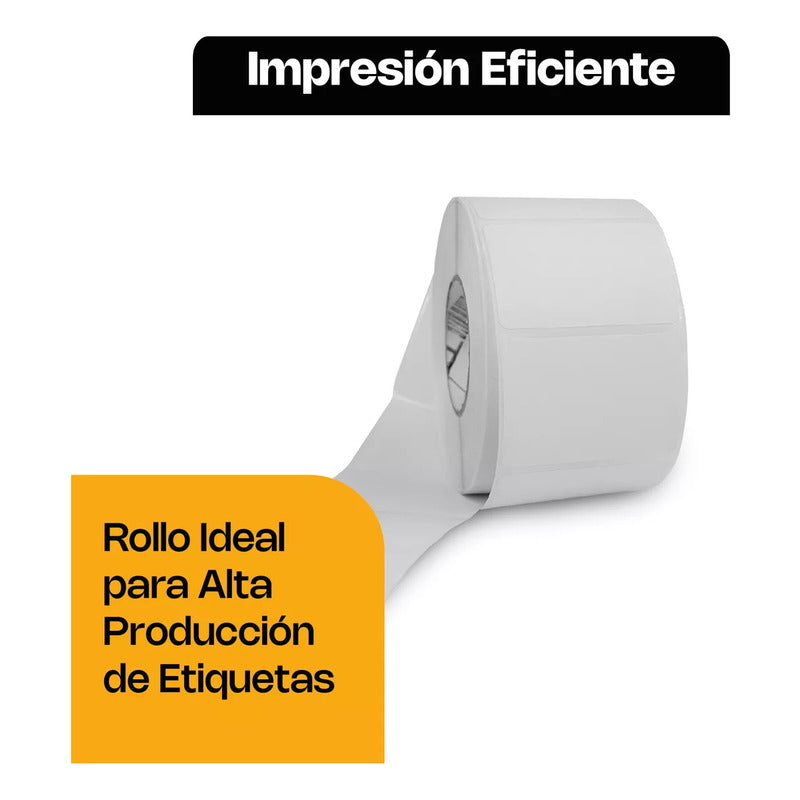 Rollo Con 1000 Etiquetas Auto Adheribles Rhino Roet-02 Blanco